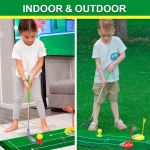 1set children's golf club set outdoor sports toys sports games competitive indoor interactive retractable golf club set toys 6
