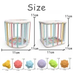 Baby Montessori Shape Sorter Cube Rainbow Colorful Blocks Sorting Game Infant Cognitive Grip Training Learning Educational Toy 6