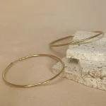 Stainless Steel 12-70mm Minimalist Big Circle Hoop Earrings for Women Trendy Gold Color Metal Smooth Round Earring Jewelry 3