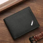 Men's leather short wallet thin wallet foldable minimalist soft leather wallet 6
