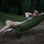 1Set Hammock with Straps and Storage Bag, Lightweight and Durable Textile Material Suitable for Beach Picnics and Hiking Trips 5