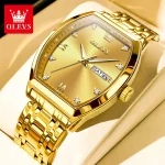 OLEVS Men's Watches Luxury Tonneau Original Top Brand Quartz Watch for Men Waterproof Luminous Week Date Male Wristwatch 2