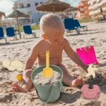 Children Silicone Beach Toy Shovel Ocean Outdoor Parent-child Beach Portable Beach Bucket Durable Sand Digging And Storage Tool 4