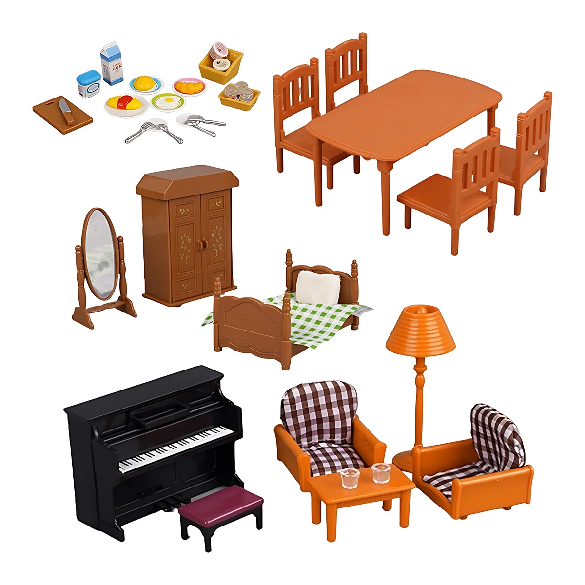 1:12 Forest Family Dollhouse Furniture Montessori Miniature Doll House Kitchen Bedroom Bathroom Accessories For Girl Gifts 1:12 Forest Family Dollhouse Furniture Montessori Miniature Doll House Kitchen Bedroom Bathroom Accessories For Girl Gifts