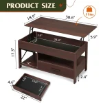GALAXHERO Lift Top Coffee Table with Hidden Compartment Storage Drawers and Storage Shelf for Living Room Reception Room 5