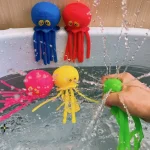 Baby Bath Toys Sponge Water Absorbing Octopus Squeezing Stress Relief Toys Summer Swimming Play Water Bath Toy for Children 2