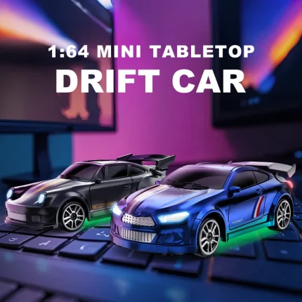 1/64 Scale Drift RC Car - 2.4GHz Desktop Mini Racing Model with ESP, 4WD Remote Control Vehicle, Toy for Adults & Kids, Ideal Gi