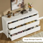Farmhouse 6 Dresser, Anti-Tip Wooden Storage Cabinet With Drawers  For Bedroom, Living Room & Hallway 5