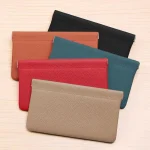 Self-Closing Artificial Leather Long Wallet Passport Driver's License ID Holder Headphone Data Cable Storage Cash Pouch 3