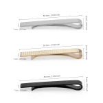 Simple Tie Clip Set Pin 5.5cm Wed Men's Tie Clip Minimalist Tie Clips And Cufflinks Necktie Metal Pins Groomsmen Gifts With Box 2