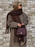 2025 Women Scarf Winter Warm Thick Shawl Wraps Fashion Solid Color Pashmina Scarves Long Tassel Hijab Stoles Bufanda Cashmere 2