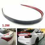 Car ABS Universal 1.2M BlackSpoiler Carbon Fiber Accessory Car Spoiler Soft Car Rear Roof Trunk Spoiler Rear Wing Lip Trim Stick 2