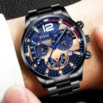 Fashion Mens Stainless Steel Watches Luxury Quartz Wristwatch Calendar Luminous Clock Men Business Casual Watch Reloj Hombre 6
