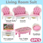 Hot Sale Cute Kawaii Pink 10 Items/Lot Miniature Dollhouse Furniture Accessory Kids Toys Kitchen Cooking Things For Girl Gifts 6