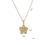 Shiny Zircon Romantic Flower Pendant Necklace For Women Gold Plated Rotatable Flowers Choker Girls Wedding Party Luxury Jewelry 4