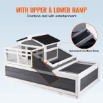 SucceBuy Tortoise Habitat Wooden Tortoise House with Adjustable Lamp Holder Reptile Enclosure Small Animal Cage for Gecko Lizard 4