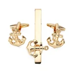 High quality men's French shirt cufflinks tie clips classic Luxury ship anchor button clips business suit accessories jewelry 2