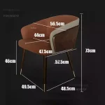 Luxury Modern Dining Chairs Wooden Backrest Armchair Minimalist Lounge Dining Chair Comfortable Dining Room Furniture 6