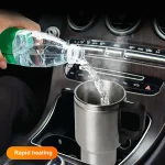 500ML 12V Car Electric Heating Cup USB Heating Cup Water Bottle Drink Mug Heater Traveling Cup with USB Heater Car Gadgets 4