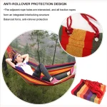 1-2 Person Cotton Rainbow Hanging Bed Capacity Stripe Hammock Swing Portable 260*80cm for Outdoor Indoor with Carry Bag 2