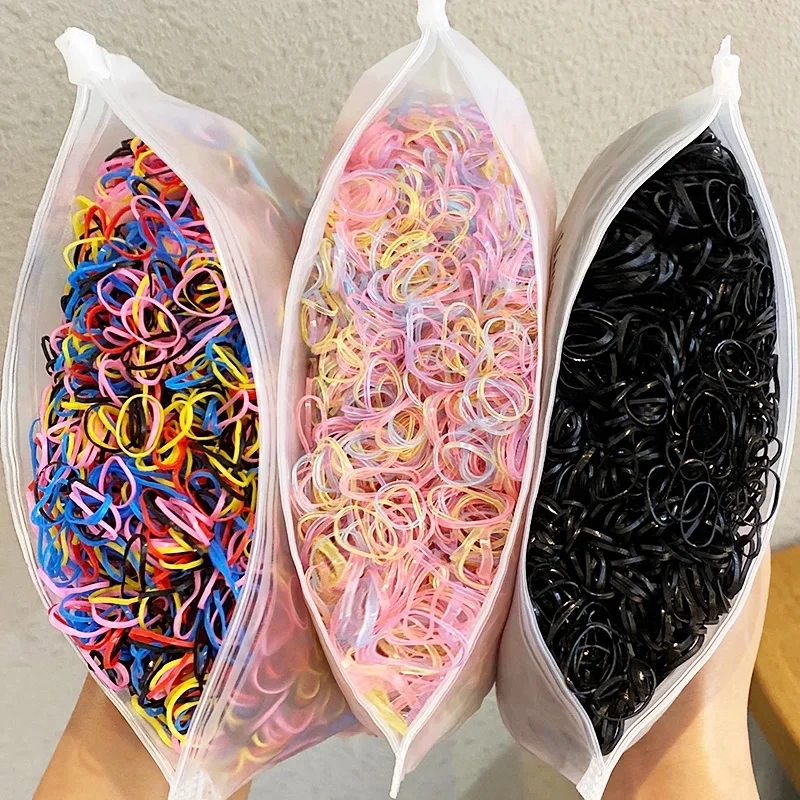 1000pcs/Pack Girls Colorful Small Disposable Rubber Bands Gum For Ponytail Hold Scrunchie Hair Bands Fashion Hair Accessories 1000pcs/Pack Girls Colorful Small Disposable Rubber Bands Gum For Ponytail Hold Scrunchie Hair Bands Fashion Hair Accessories