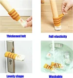 Knitted Furniture Feet Covers - Cute Cat Paw Chair Leg Socks, Anti-Slip Noise Reducing Floor Protectors for Chairs 4