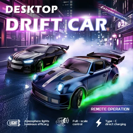 1: 64 Desktop Drift Car Four-Wheel Drive Full Proportion Mini Racing Toy With Rechargeable Battery, Children's Holiday Gift