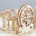 3D Wooden Puzzle DIY Mechanical Manual Model  Building Kits Assemble Toys Marble Run Set with 4 Ball for Adult Kids Gifts 2