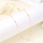 Simple Pearl Beads Chic Exquisite Necklace Gold Color Thin Chain Minimalist Charm Collar Jewelry Women 6