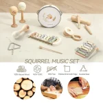 Wooden Montessori Musical Instruments for Baby, Xylophone, Rattle, Drum, Music Enlightenment, Educational Toys , Christmas Gift 3