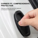 SEAMETAL 4pcs Silicone Car Door Lock Buckle Protection Cover Elastic Anti-Collision Shock Absorbing Pad Mute Buffering Cushion 5