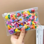 10/20Pcs/Set Cute Cartoon Rubber Elastic Hair Bands Girls Not Hurt Hair Small Scrunchie Kids Sweet Hair Ties Hair Accessories 6