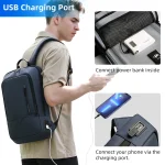 HK Slim Backpack For Men 15.6 Inch Laptop Bags Waterproof Minimalist Business Backpack With USB Charging Casual Travel Work Bag 5
