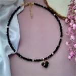 Fashion Vintage Sexy Zircon Heart Pendant Necklace For Women Female Boho Geometric Baroque Transparent Crystal Chain Jewelry 6