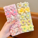 10Pcs/Set New Baby Girl Cute Colorful Flower Hair Bands Ponytail Holder Chilren Soft Scrunchies Rubber Kids Hair Accessories 5