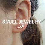 Golden Minimalist Stainless Steel Earings Small Heart Round Star Geometric Stud Earrings for Women Bicycle Fitness Sport Jewelry 6