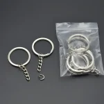 50/500pcs Silver Plated Metal Blank Keyring Keychain Split Key Rings with Chain Climbing Buckles Carabiner Keychain Accessories 4