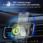 Universal Car Wireless Charging Mobile Phone Holder Air Outlet Mount Transparent Vehicle Navigation Bracket for Smartphones 3