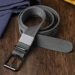 Men's Nylon Belt Porous Canvas Pin Buckle Belt Outdoor Sports Belt Women's Trendy Belt With Jeans Belt For Men Women 6