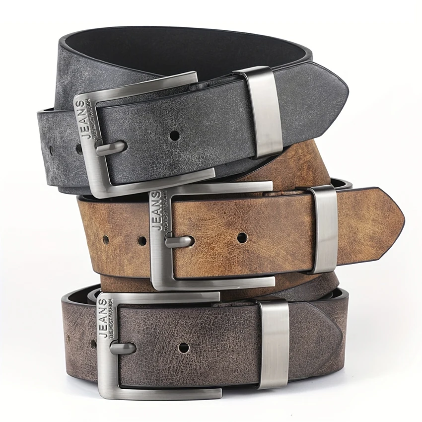 New Men's High-Quality PU Leather Belt Metal Pin Buckle Belt Leisure Business Waistband Fashionable Male Accessory Designer Belt New Men's High-Quality PU Leather Belt Metal Pin Buckle Belt Leisure Business Waistband Fashionable Male Accessory Designer Belt