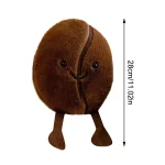 Brown Coffee Bean Simulated Food Plush Doll Pillow with Foot Soft Stuffed Sofa Decorative Cushion for Bedroom 6