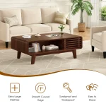 Coffee Table, Living Room Tables, Modern Table with Storage, Mid Century Farmhouse Wood Coffee Table for Living Room 6