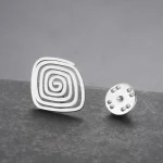 Stainless Steel Spiral Swirl Brooch for Women Men Gold Plated Geometric Suit Lapel Pin Trend Jewelry Accessories Gift Wholesale 4