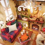 DIY Miniature Dollhouse Kit Assemble Puzzle 3D Wooden House Room Craft With Furniture LED Lights Children's Birthday Gift Toys 4