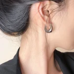 Stainless Steel Smooth Metal Chunky Hoop Earrings For Women Girls Fashion Round Circle Hoops Statement Earrings Punk Jewelry 4