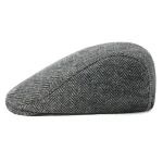 FEINION Men's Herringbone Flat Ivy Newsboy Hat Wool Blend Gatsby Cabbie Cap Winter Outdoor Hunting Cap 2