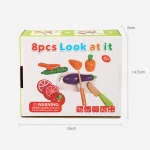 Simulation Kitchen Pretend Toy Wooden Classic Game Montessori Educational Toy For Children Kids Gift Cutting Fruit Vegetable Set 6