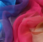 Women Foulard Gradient Solid Color Chiffon Georgette Scarf Bandana Elegant Long Shawl Hijab Summer Sun Protection 6