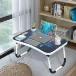 Extra-Large Multifunctional Folding Table, Portable Multi-Color Wooden Laptop Desk with Cup Holder, Ideal for Work and Reading 2