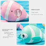 Bath Toys Cute Swimming Clown Fish Bath Toy for Toddlers Floating Wind Up Toys for Boy Girl New Born Baby Bathtub Toddler Toys 4